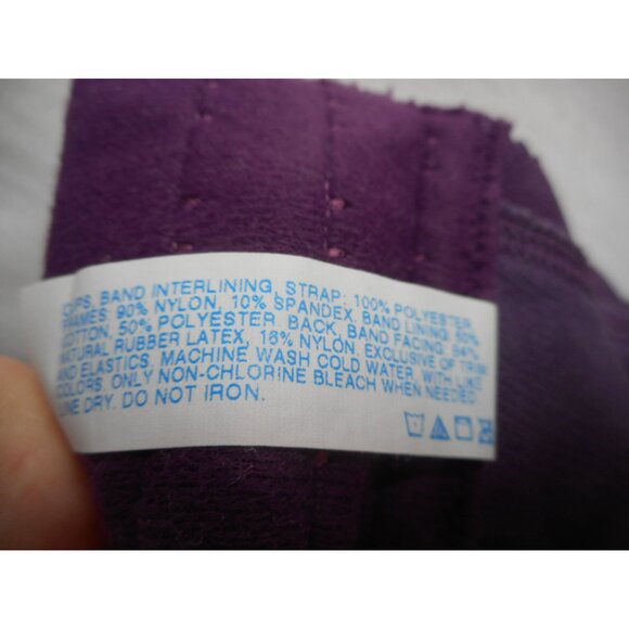 Plaxtex 18 hour Purple Plum Majestic Wireless Shoulder Comfort Bra Floral 44C - Picture 5 of 5